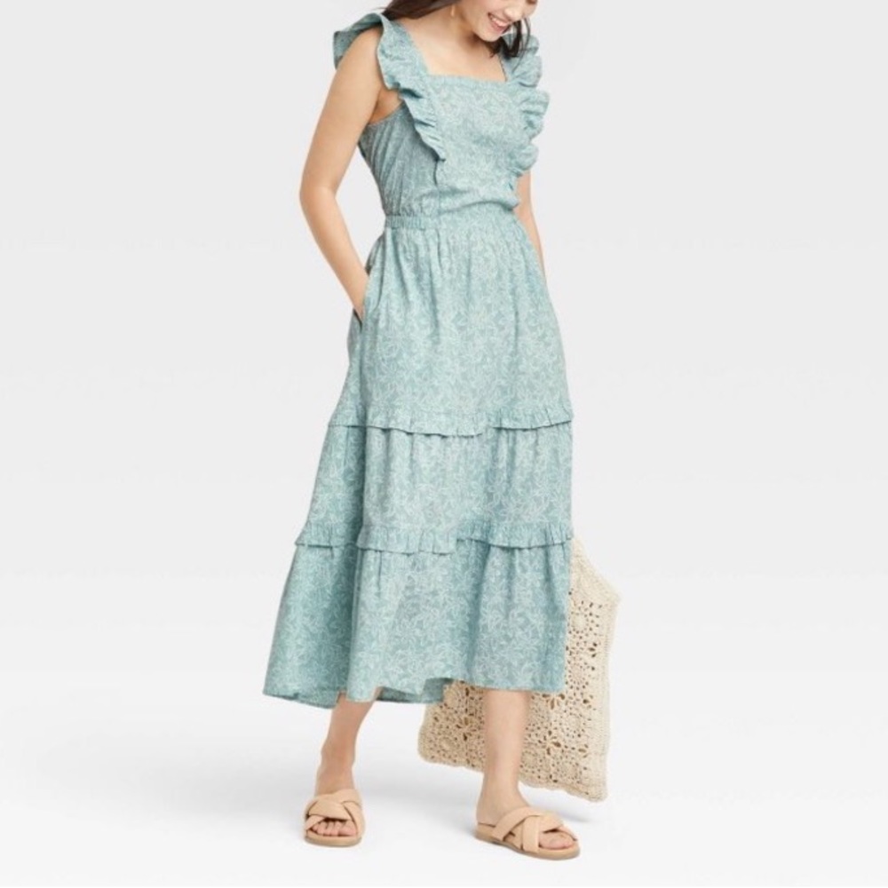 Women's Flutter Sleeveless Dress - Universal Thread™ Aqua Blue XS